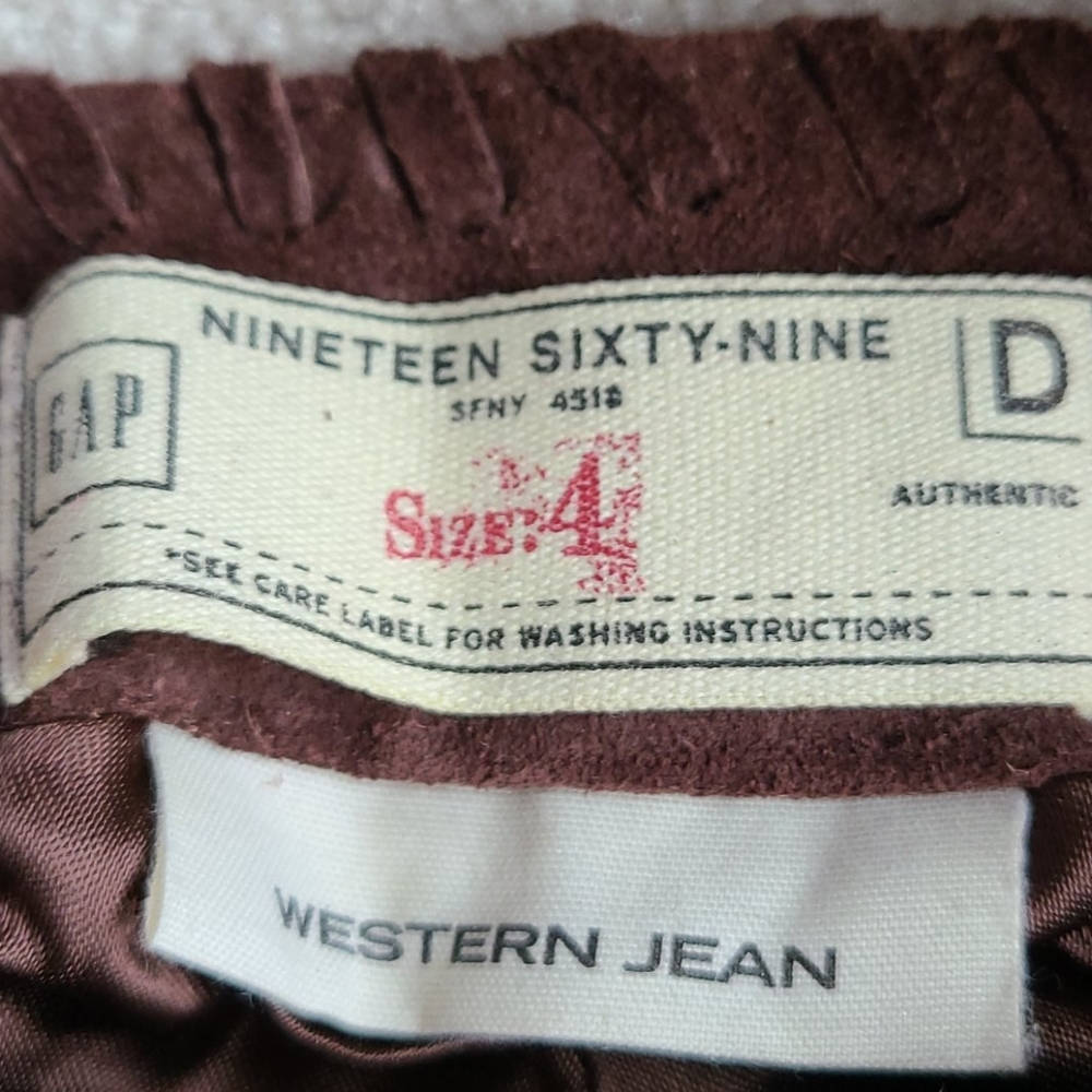 Gap 1969 Brown Suede Western Jeans - Picture 6 of 6